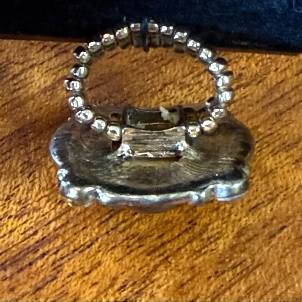 NWT Catherines Silver and Gold Leopard Print Stretchy Ring